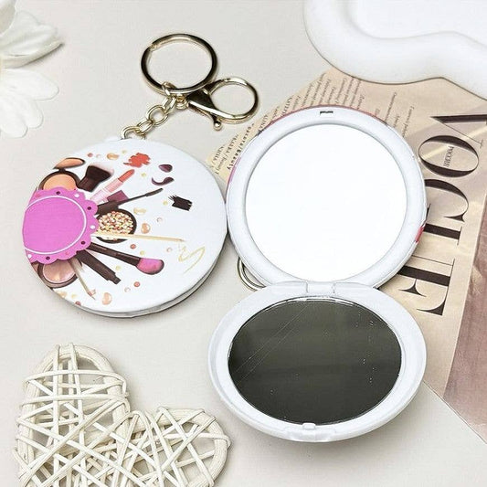 Miroir de Maquillage Portatif avec Porte-Clés à Thème Cosmétique 12 Pièces : L'Accessoire Beauté Tendance à Avoir