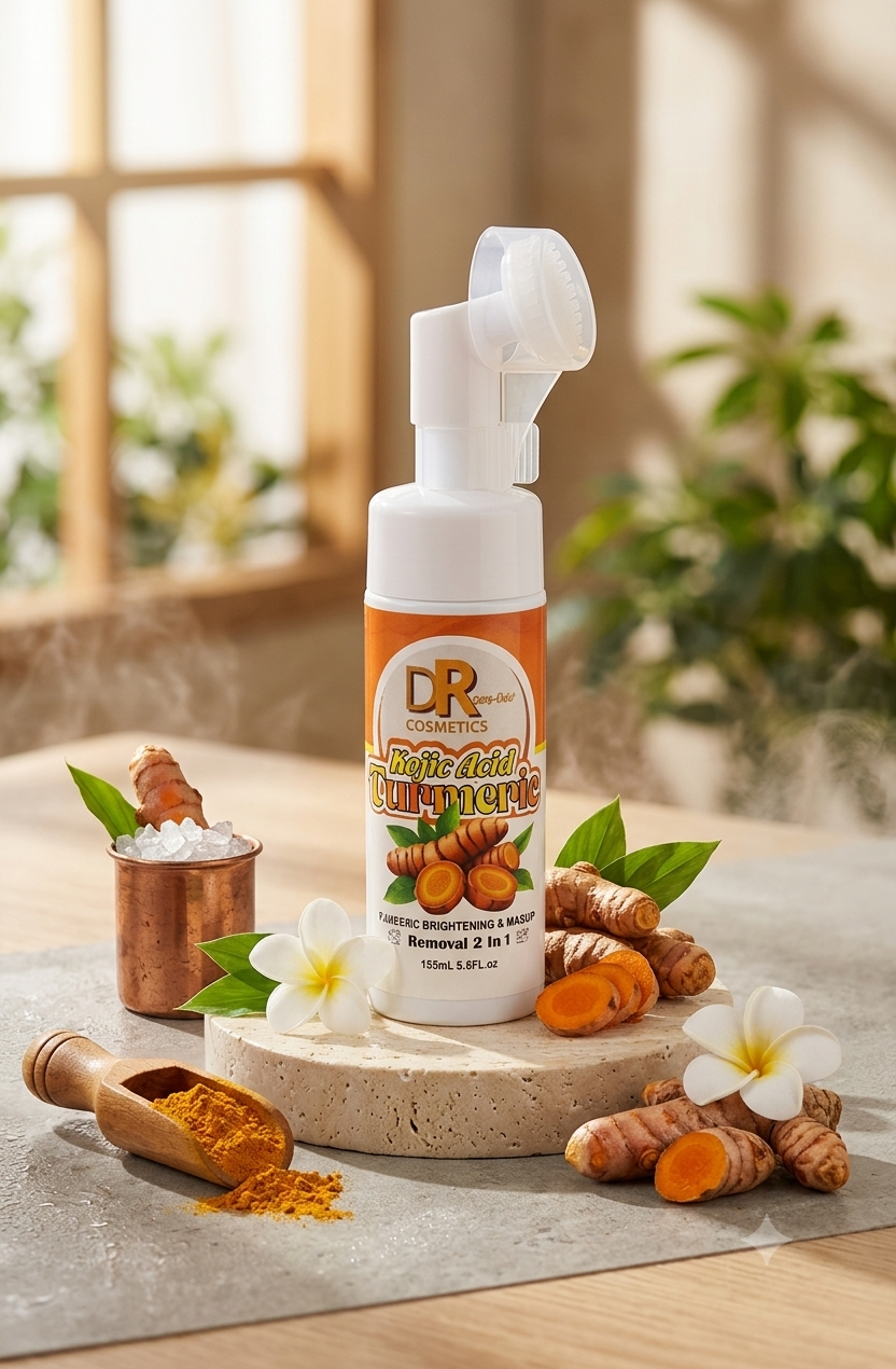 DR Cosmetics Kojic Acid & Turmeric Foaming Cleanser 2-in-1
